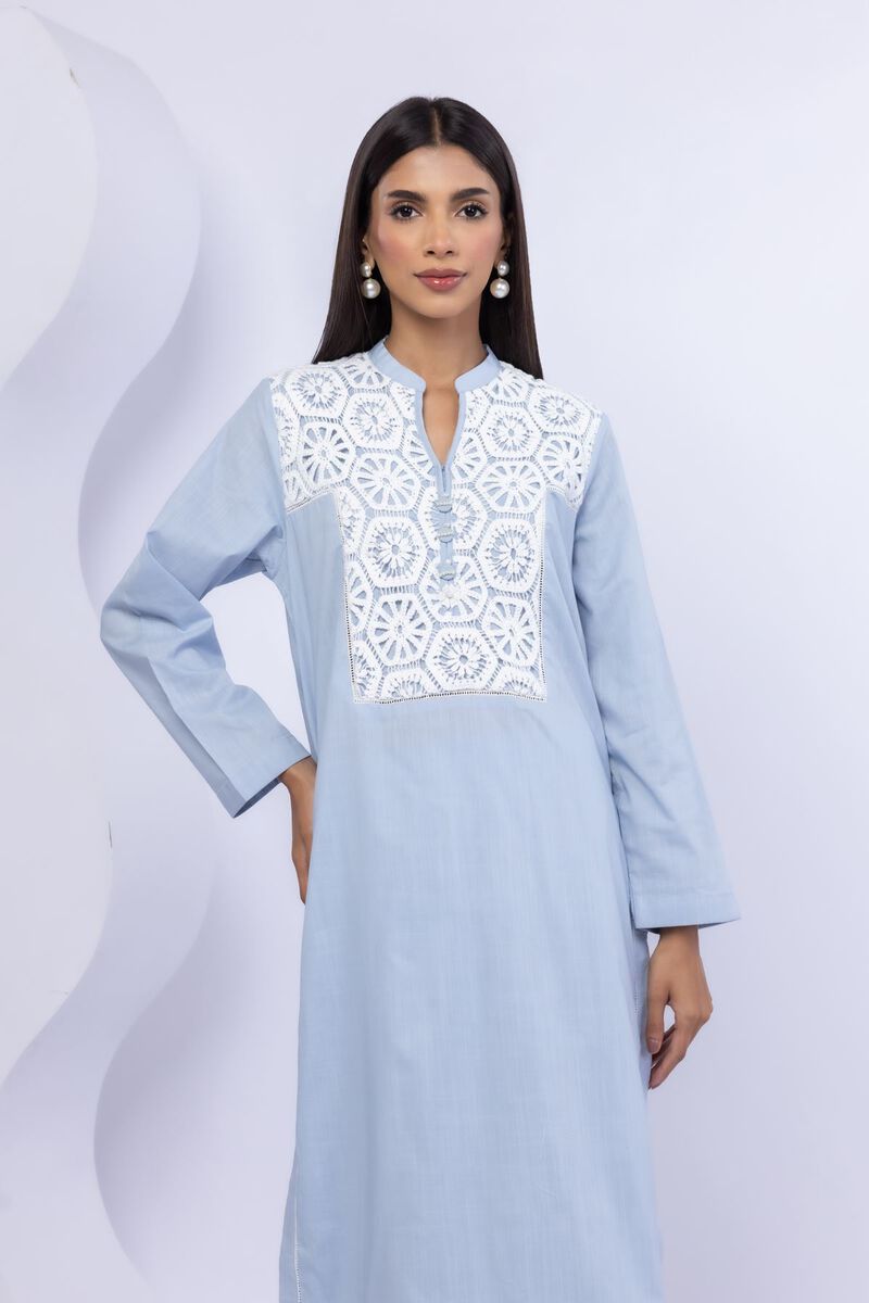 Embroidered | Crosshatch Poplin | Kurta | USD 17.50
