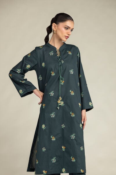 Embroidered | Cambric | Green Cambric Kurta | USD 45.00