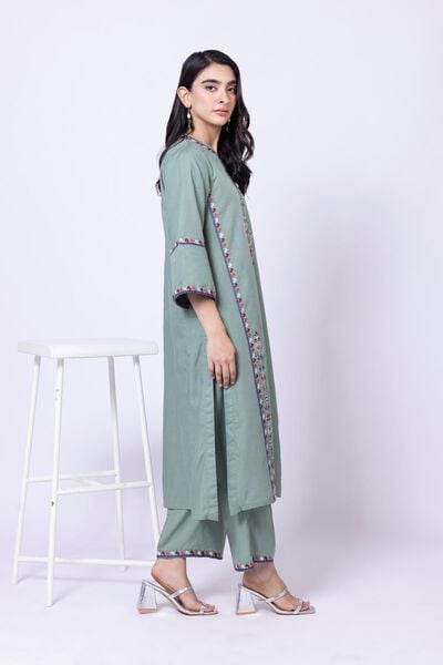 Embroidered | Dull Raw Silk | Pants | USD 4.50