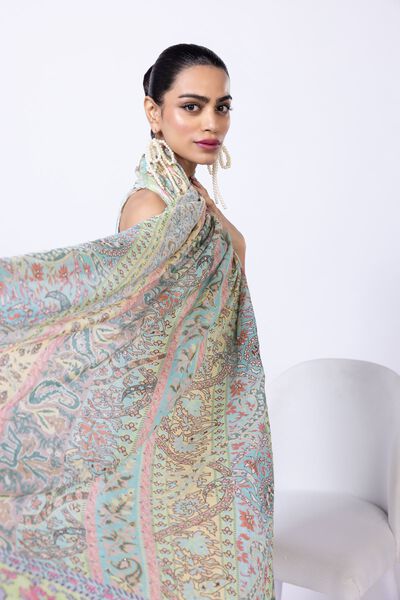 Embroidered | Light Oak Silk | Dupatta | USD 30.00