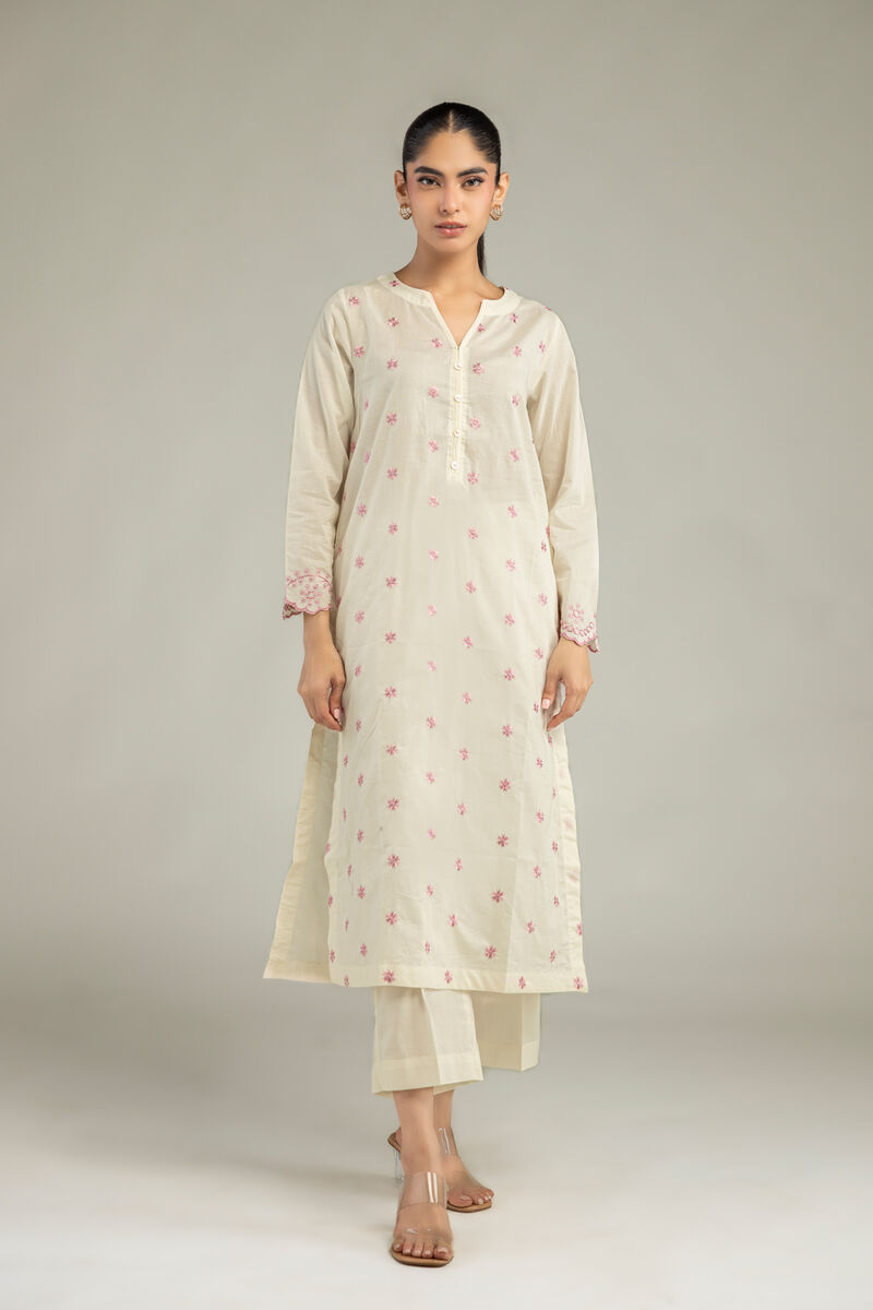 Embroidered | Cambric | Cambric Floral Kurta | USD 40.00