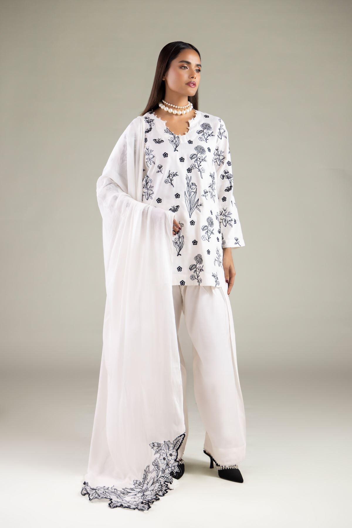 Buy Floral Threadwork Dupatta | 0.0 N/A | 2-26-102-C-B-VG_MULTI