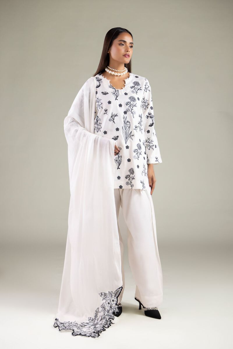 Embroidered | Raw Silk | Floral Threadwork Dupatta | USD 45.00