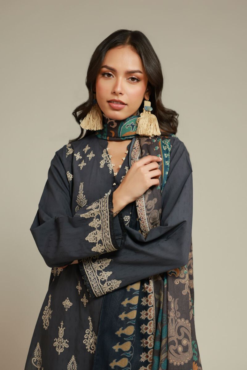 Embroidered | Dobby | 3-piece Tailored Set | USD 75.00