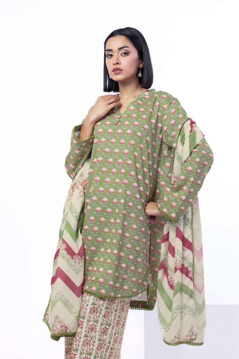 Printed | Cotton | Tailored 3 Piece | USD 22.50