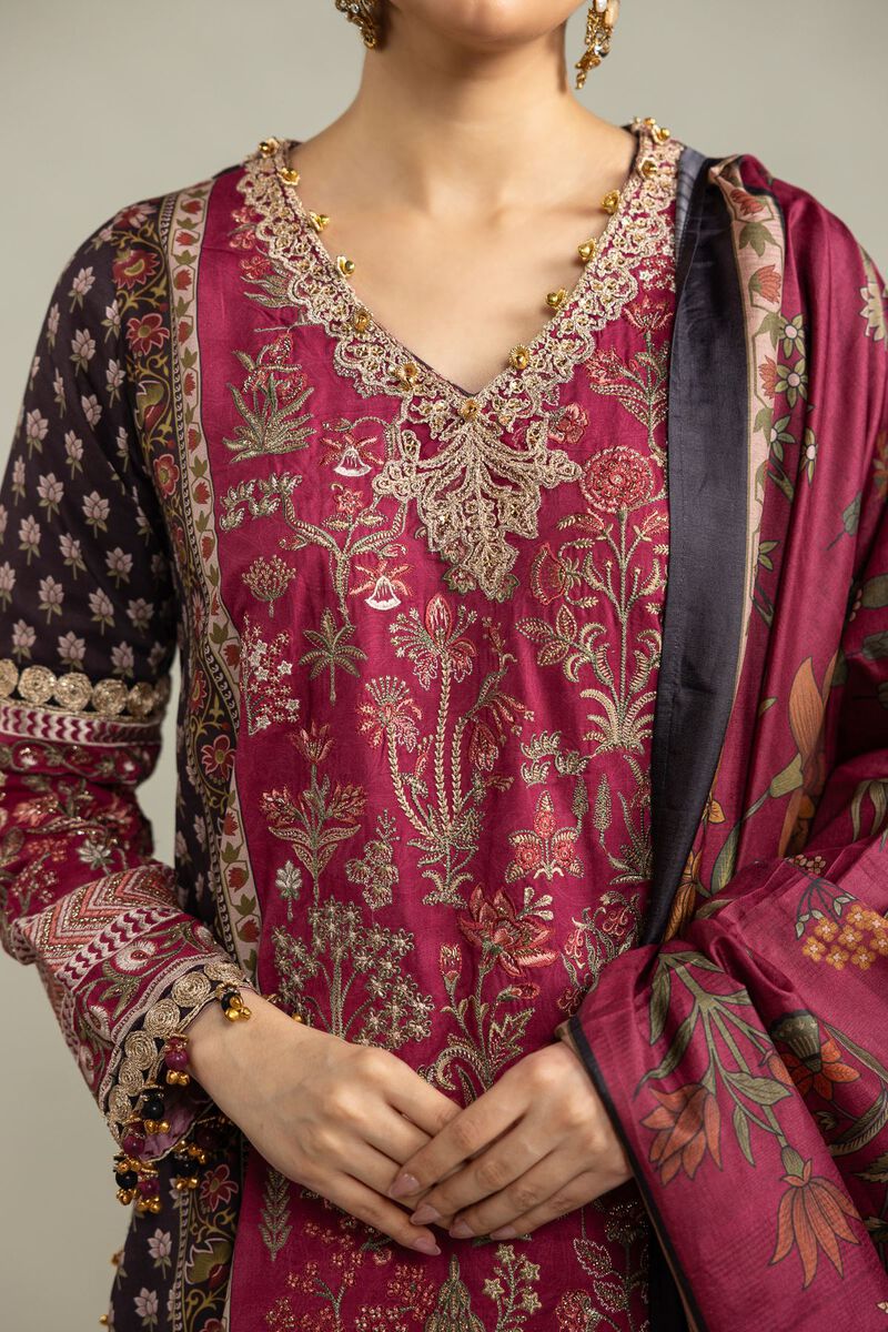 Embroidered | Raw Silk | 3-Piece Co-ord Set | USD 155.00