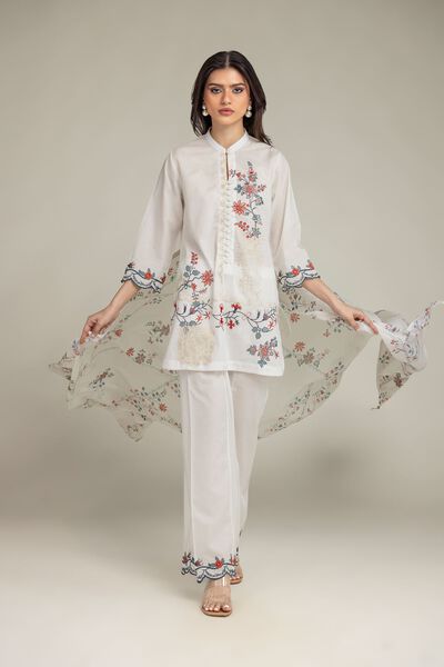Embroidered | Cotton Dobby | Short Floral Kurta | USD 35.00