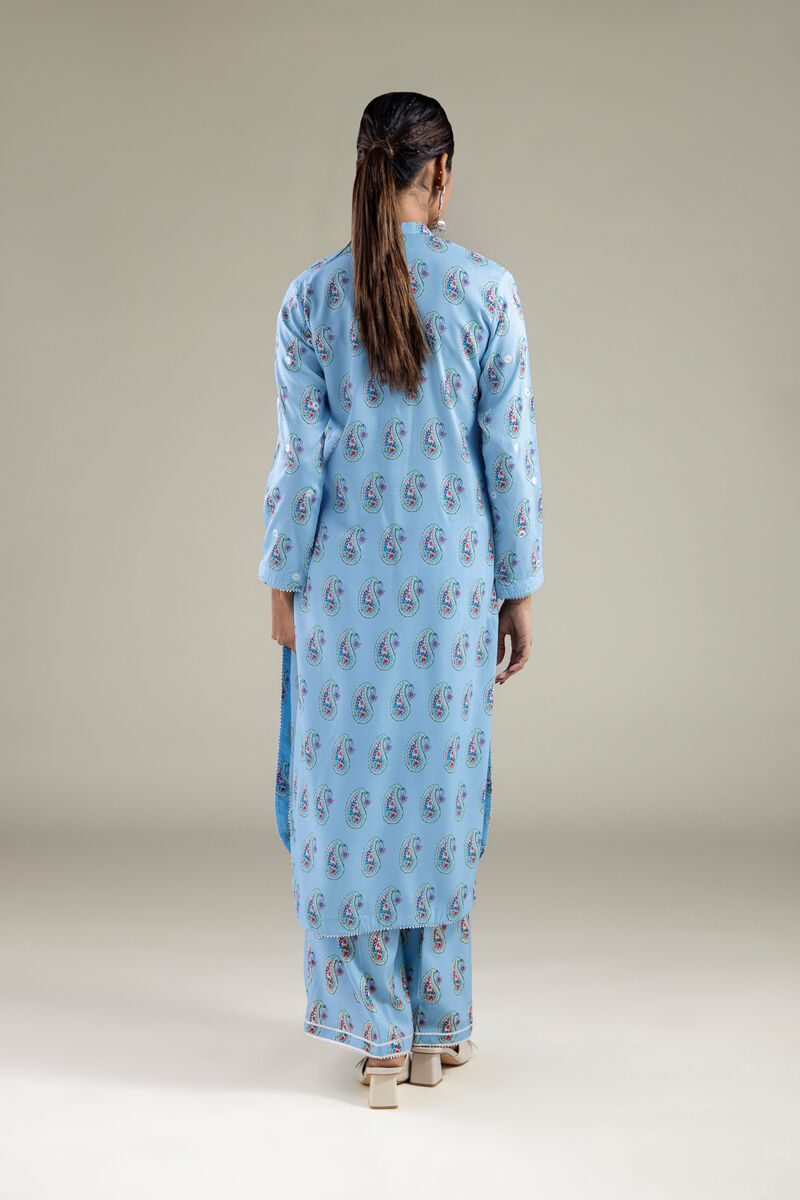 Embroidered | Viscose | Paisley Band Collar Kurta | null