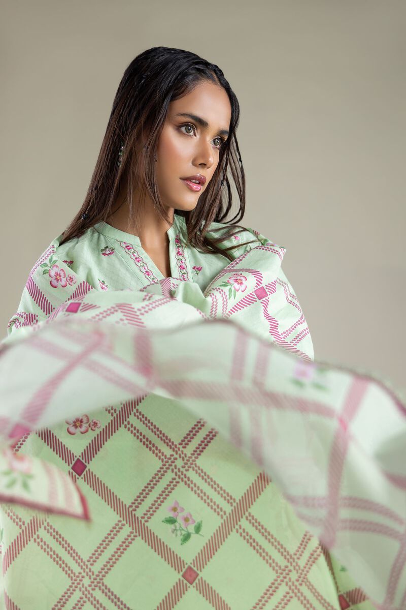 Embroidered | Lawn | Floral Geometric Dupatta | USD 25.00