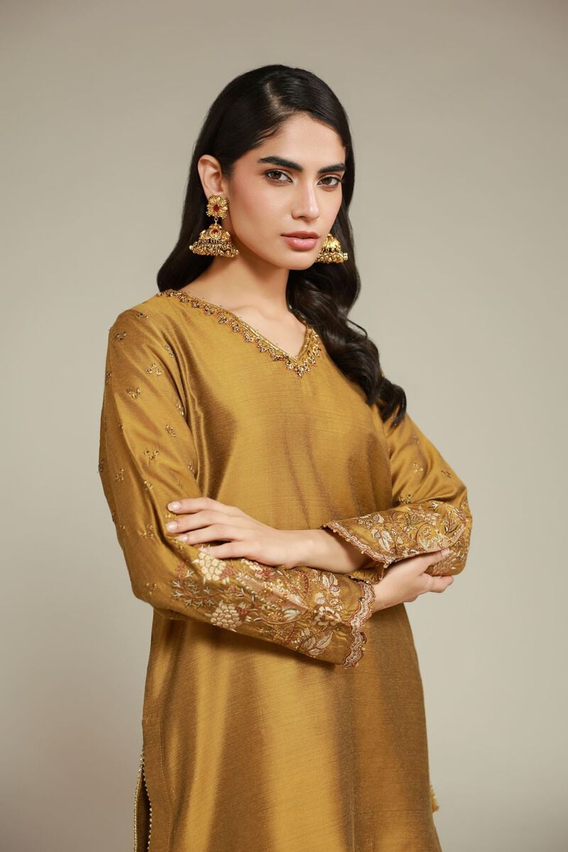 Embroidered | Raw Silk | 2 Piece Co-ord Set | Top and Bottom | USD 85.00