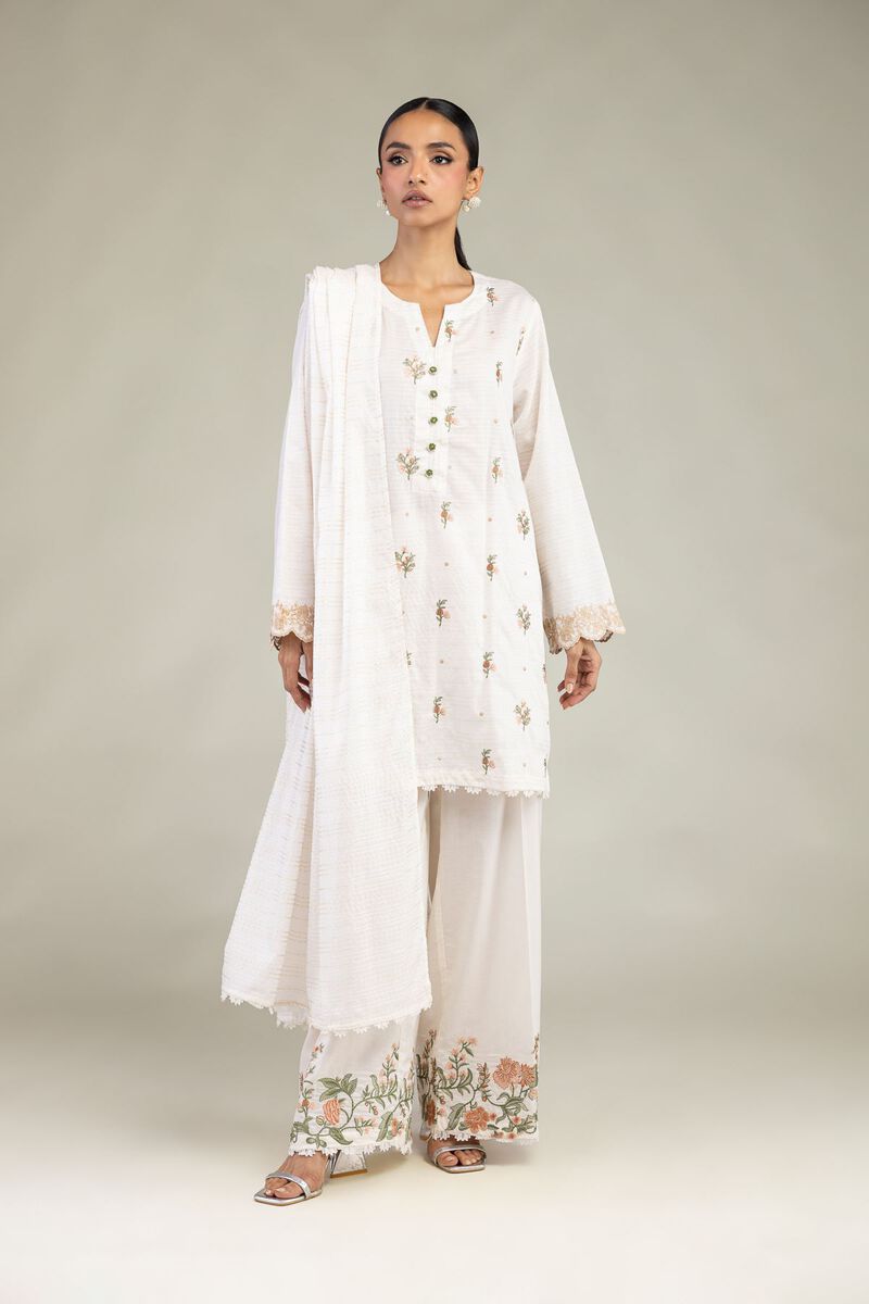 Embroidered | Messuri Dobby | Floral Tailored 3-Piece | USD 85.00