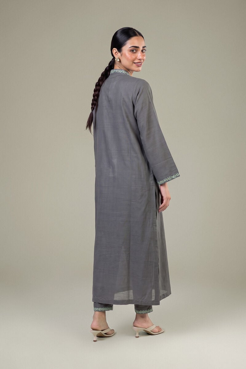 Embroidered | Light Khaddar | Longline V-Neck Kurta | USD 35.00