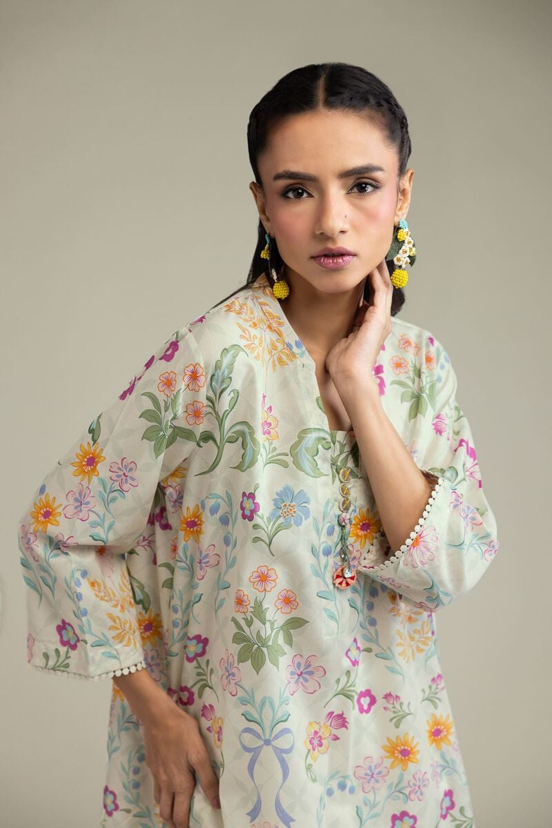 Printed | Cambric | Floral Buttoned Kurta | USD 30.00
