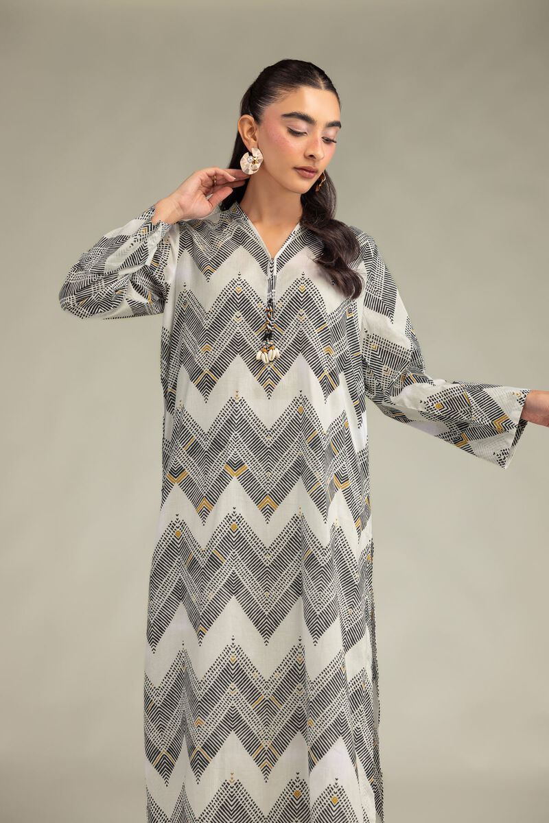 Printed | Cambric | Geometric Longline Kurta | USD 35.00