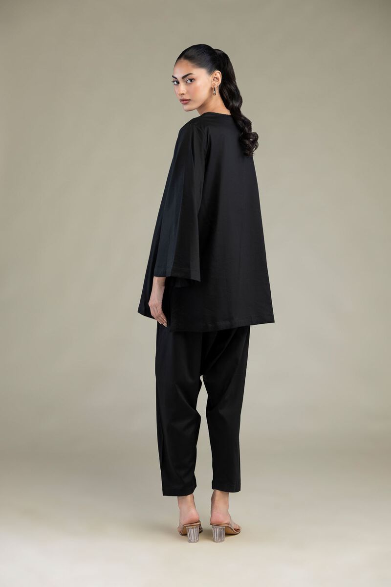 Dyed | Cotton Viscose | Black Solid Kurta | USD 40.00