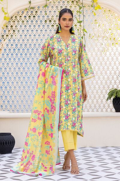 Lawn | 
Embroidered | Fabrics 3 Piece | USD 40.00