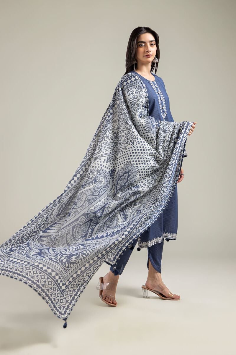 Embroidered | Mesuri | Navy Mesuri Dupatta | USD 25.00