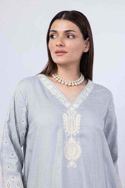 Embroidered | Crosshatch Raw Silk | Kurta | USD 45.00