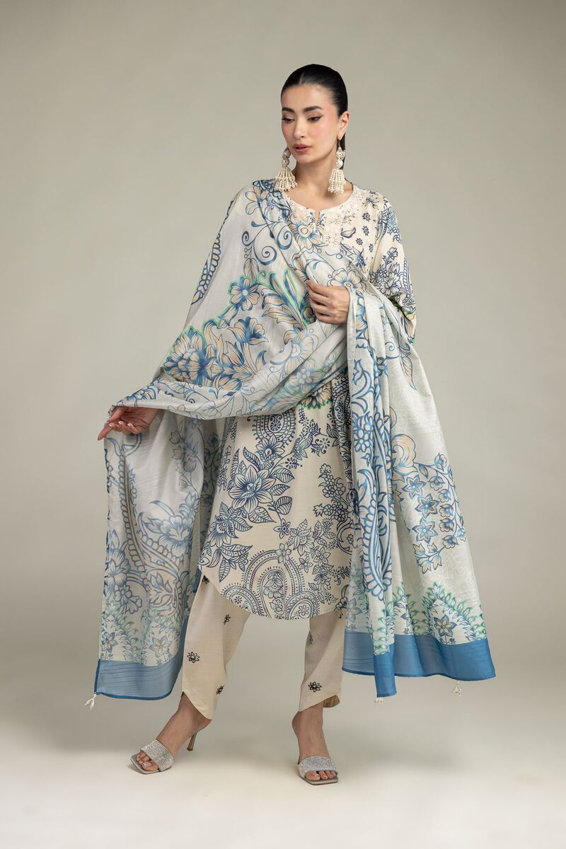 Embroidered | Polyester Silk | Floral Silk Dupatta | USD 30.00