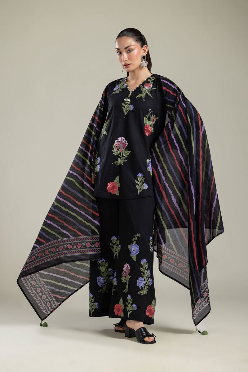 Embroidered | Lawn | Black Lawn Dupatta | USD 25.00