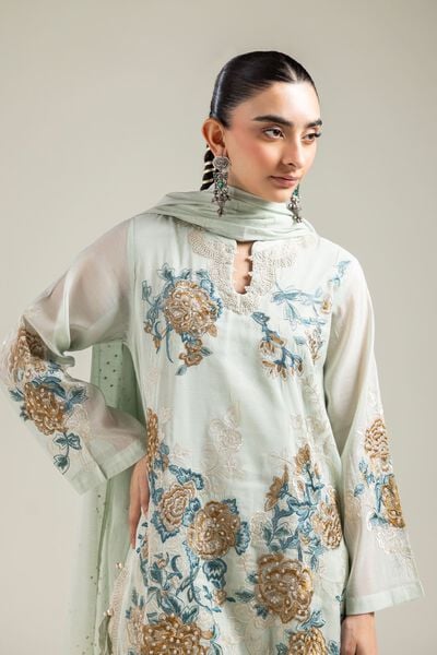 Paper Silk | Mint Solid Dupatta | USD 40.00