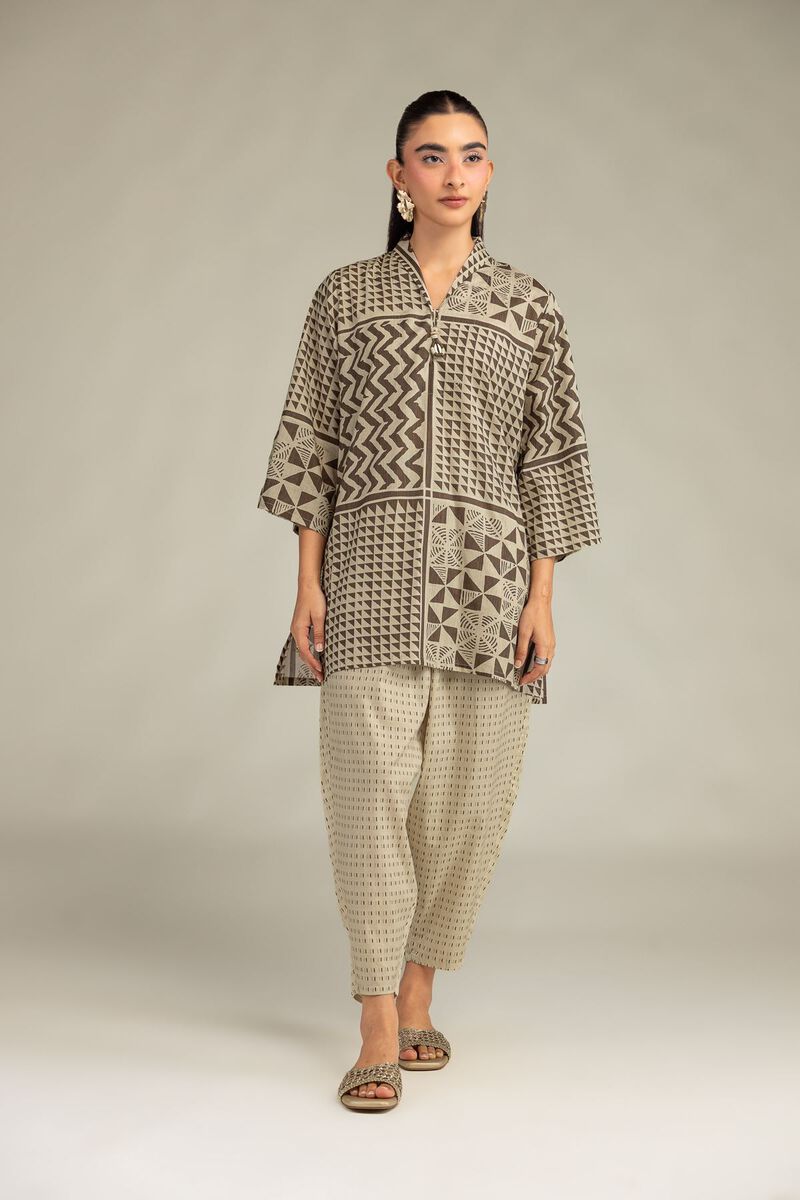 Printed | Cambric | Beige Printed Pants | USD 30.00