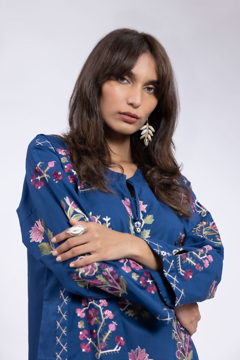 Embroidered | Crosshatch Poplin | Kurta | USD 17.50