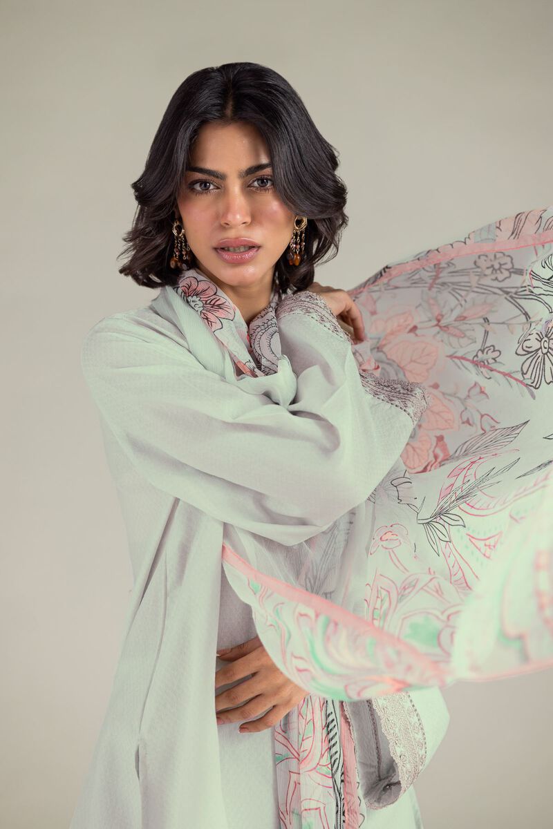 Embroidered | Cotton Dobby | 3-Piece Tailored Set | USD 65.00