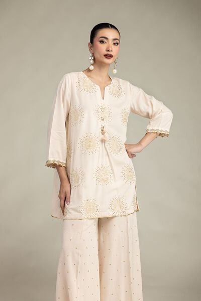 Embroidered | Raw Silk | Short Silk Kurta | USD 45.00