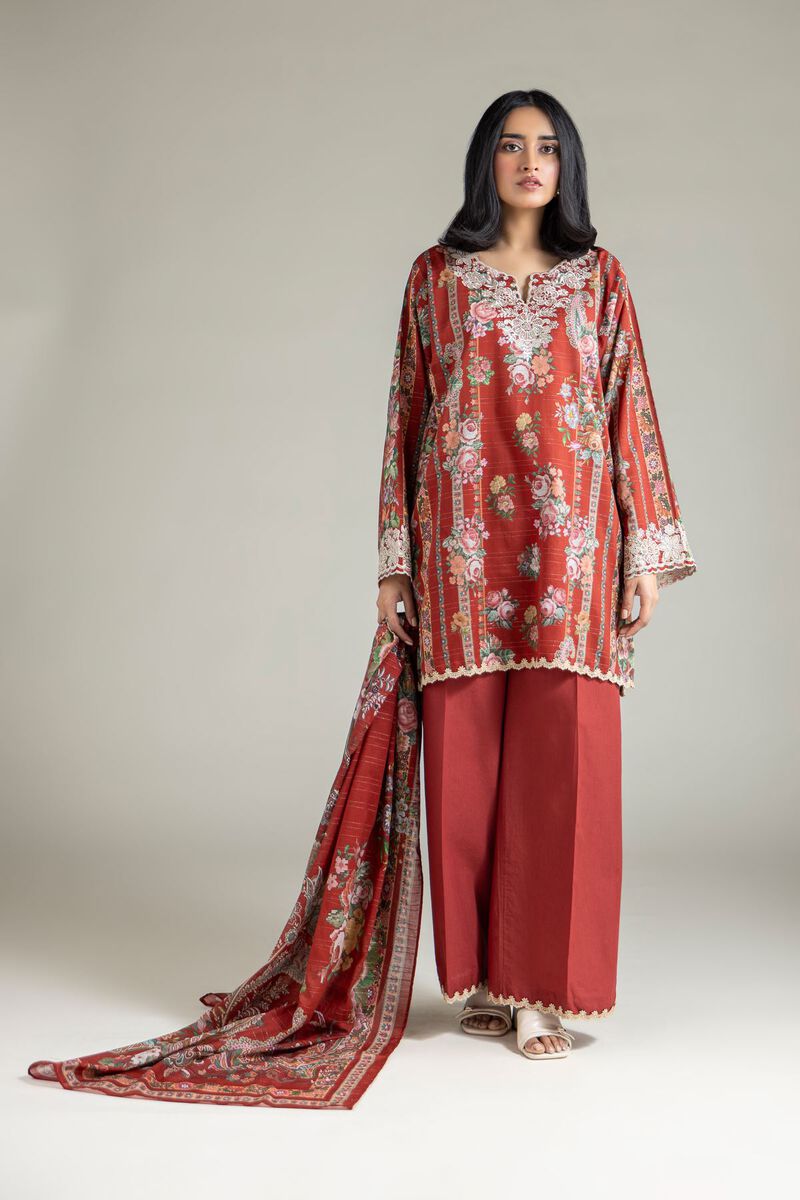 Embroidered | Mesuri | 3-Piece Tailored Set | USD 70.00