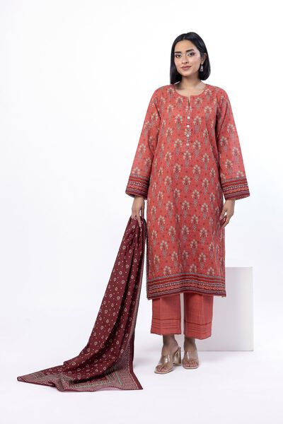 Printed | Textured Cotton | Tailored 3 Piece | USD 45.00