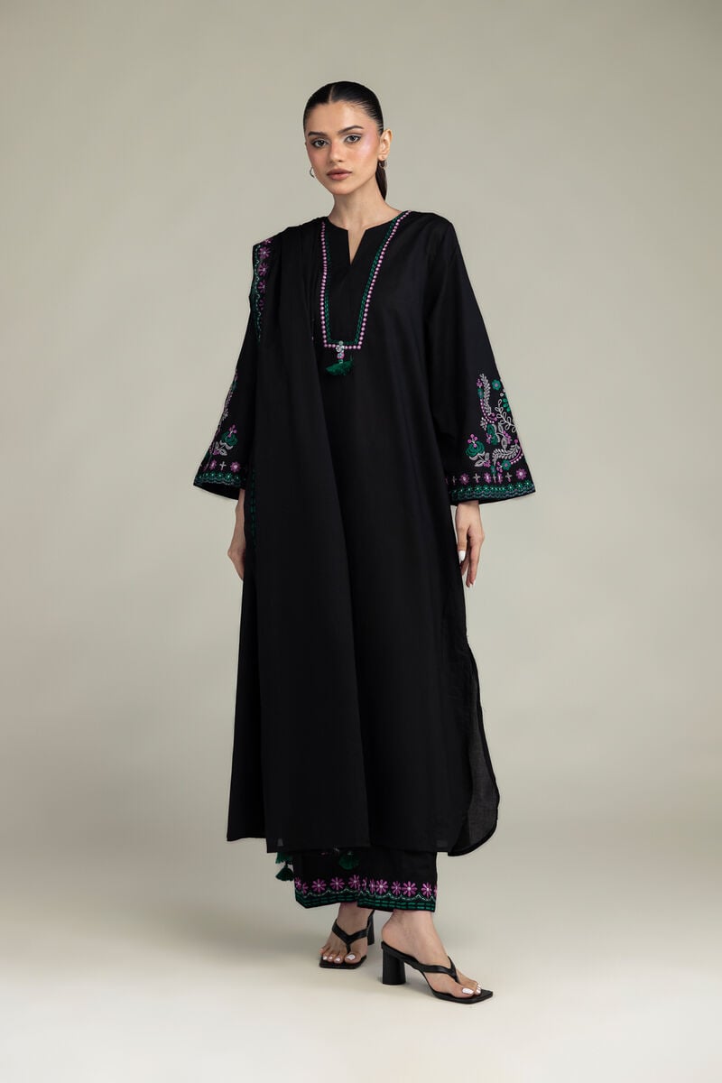Embroidered | Lawn | Black Lawn Dupatta | USD 35.00