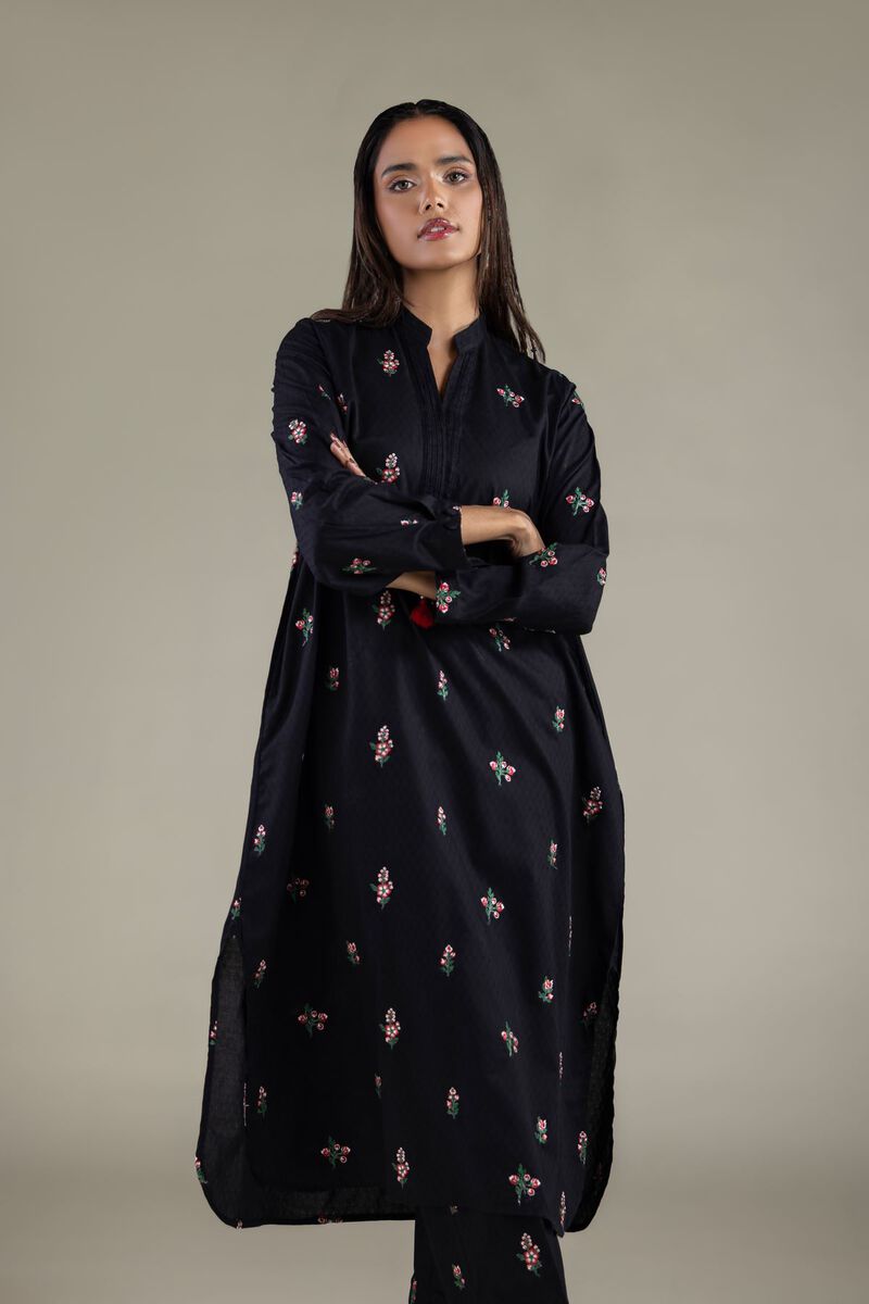 Embroidered | Cotton Dobby | Long Floral Kurta | USD 40.00