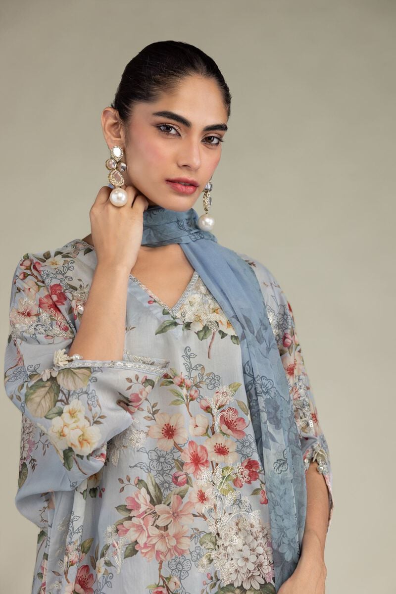 Embroidered | Chiffon | Floral Chiffon Dupatta | USD 30.00