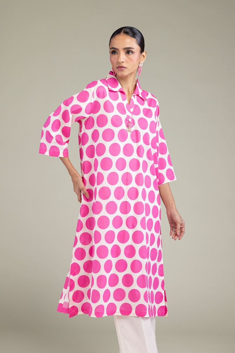 Printed | Cambric | V-Neck Cambric Kurta | USD 35.00