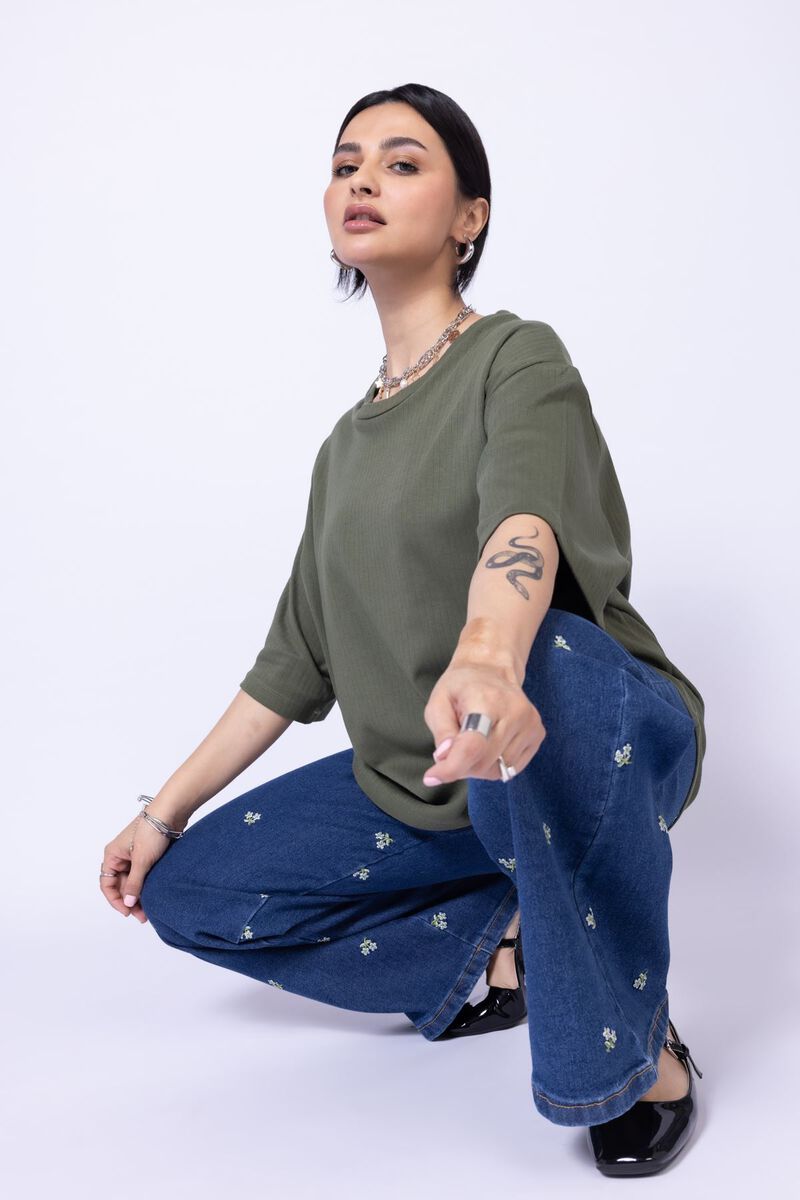 Embroidered | Stretch Denim | Jeans | null