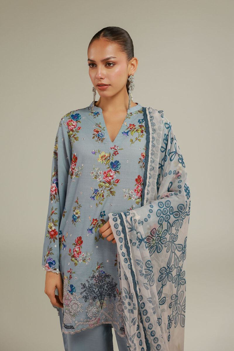 Embroidered | Chiffon | Floral Draped Dupatta | USD 35.00