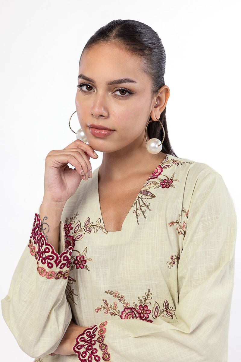 Embroidered | Crosshatch | Tailored 2 Piece | Top and Bottom | USD 45.00