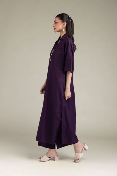 Dyed | Textured Cotton Viscose | Solid Cotton Pants | USD 30.00