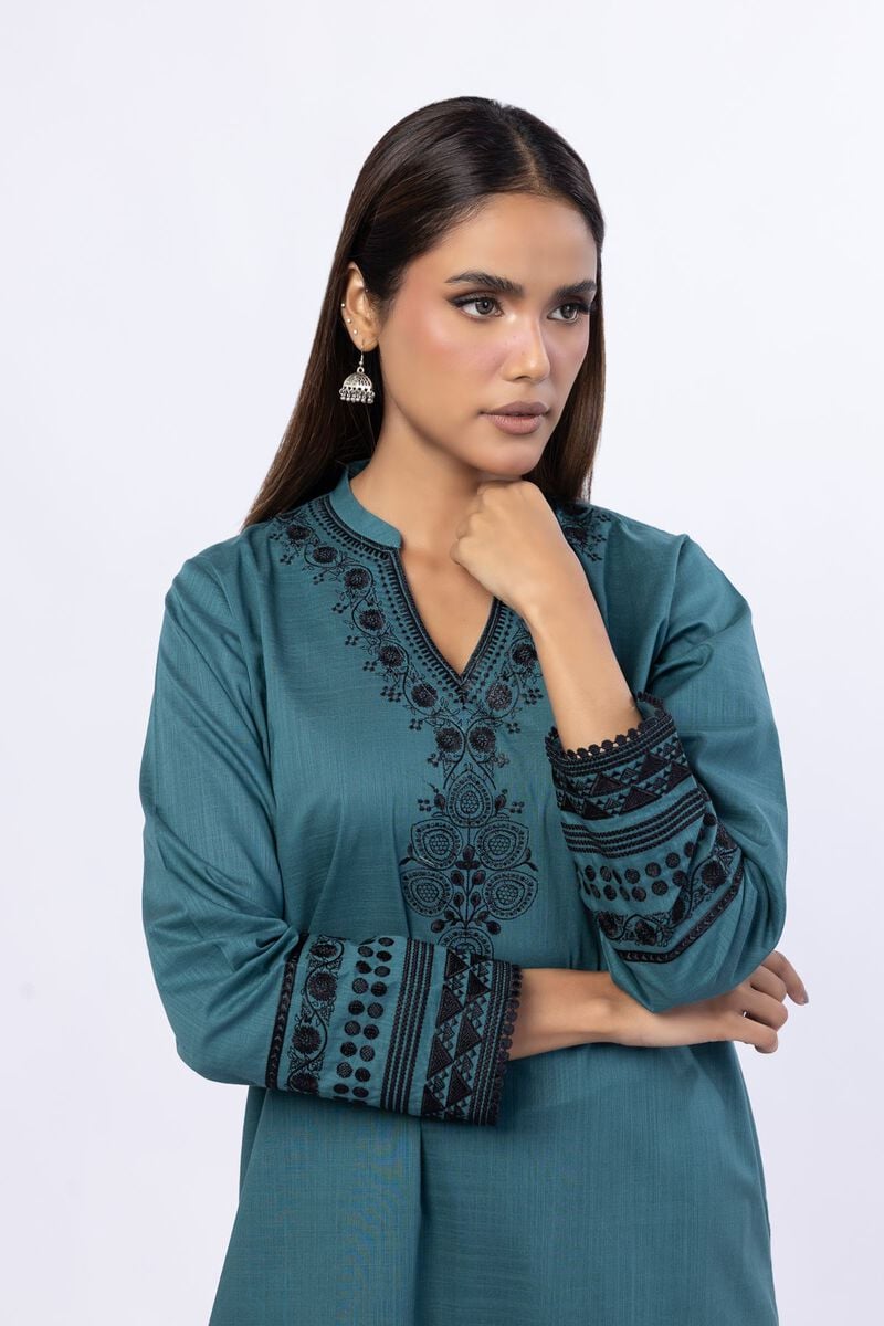 Embroidered | Crosshatch Poplin | Kurta | USD 12.50