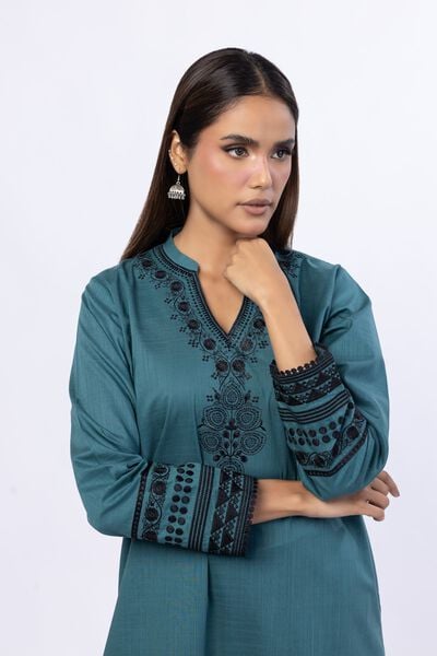 Embroidered | Crosshatch Poplin | Kurta | USD 25.00