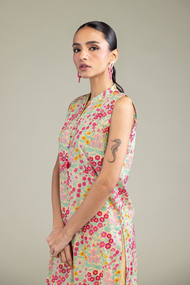 Printed | Cambric | Long Sleeveless Kurta | USD 35.00