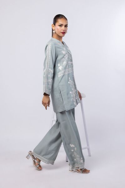 Embroidered | Russian Raw Silk | Pants | USD 28.00