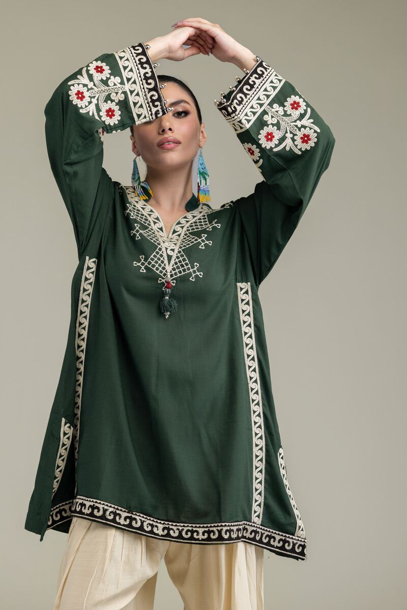 Embroidered | Raw Silk | Short Silk Kurta | USD 13.50