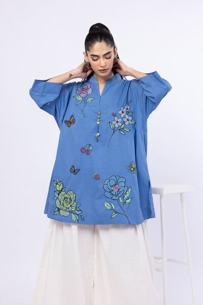 Embroidered | Crosshatch Poplin | Kurta | USD 30.00