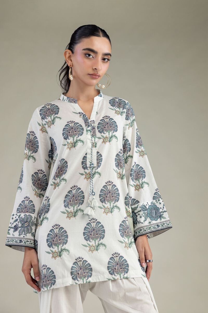 Printed | Cambric | White Printed Kurta | USD 35.00
