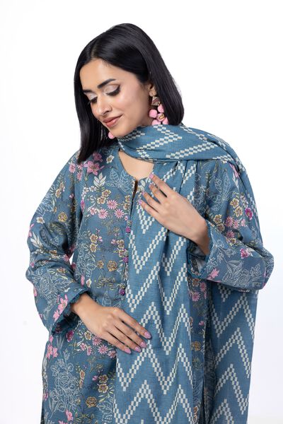 Printed | Textured Cotton | Tailored 3 Piece | USD 45.00