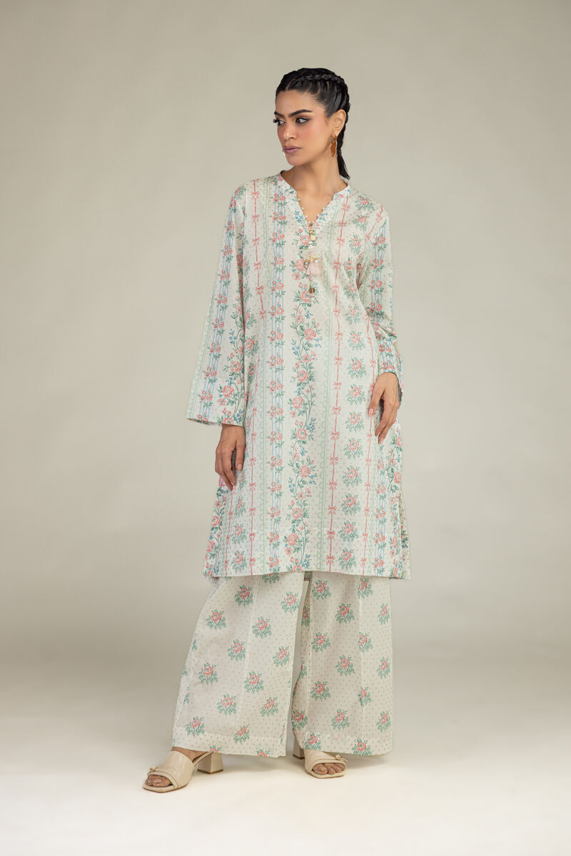 Printed | Cambric | Floral V-Neck Kurta | USD 35.00
