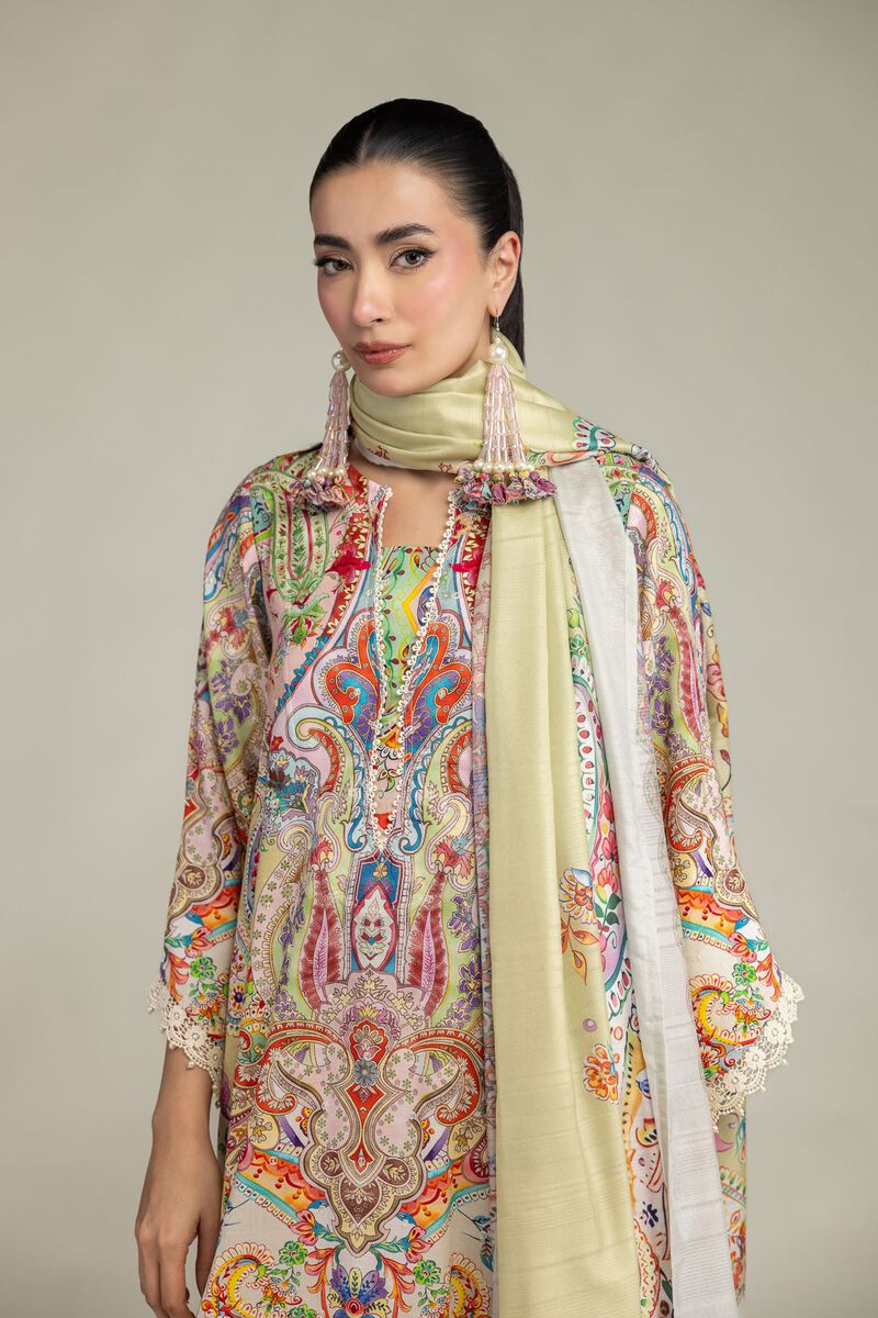 Embroidered | Polyester Silk | Silk Paisley Dupatta | USD 30.00