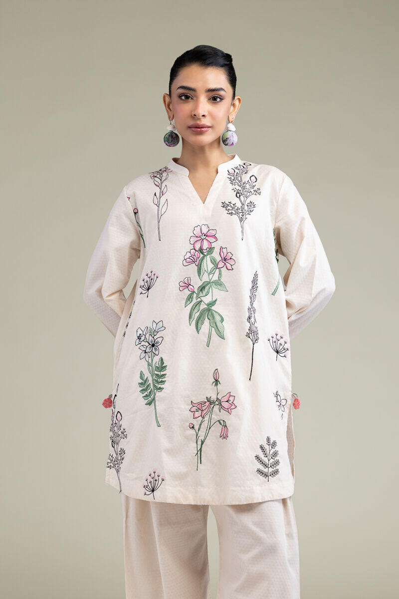Embroidered | Cotton Dobby | Floral Cotton Kurta | USD 12.00